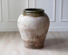 Large 19th Century Spanish Terracotta Storage Jar with Green Glaze - 4282359