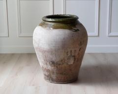 Large 19th Century Spanish Terracotta Storage Jar with Green Glaze - 4282372
