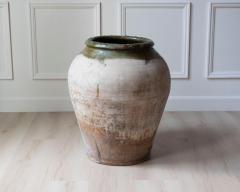 Large 19th Century Spanish Terracotta Storage Jar with Green Glaze - 4282421