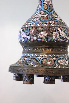 Large 19th Century Syrian Enamel on Copper Lantern - 3275686