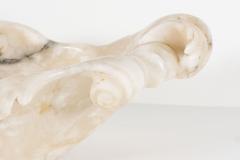Large 19th Century alabaster bowl with Baroque wave and scrolled carving - 1822349