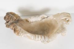 Large 19th Century alabaster bowl with Baroque wave and scrolled carving - 1822360