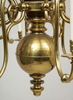 Large 19th c Dutch brass chandelier - 1387207