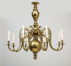 Large 19th c Dutch brass chandelier - 1387209