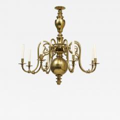 Large 19th c Dutch brass chandelier - 1447086