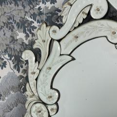Large 19th c Venetian Reverse Etched Mirror with Original Beveled Mirror Plate - 4647801
