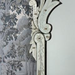 Large 19th c Venetian Reverse Etched Mirror with Original Beveled Mirror Plate - 4647803