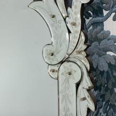 Large 19th c Venetian Reverse Etched Mirror with Original Beveled Mirror Plate - 4647804