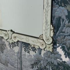 Large 19th c Venetian Reverse Etched Mirror with Original Beveled Mirror Plate - 4647808