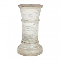 Large 19th century Neoclassical style white marble pedestal - 3204547
