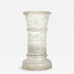 Large 19th century Neoclassical style white marble pedestal - 3205764