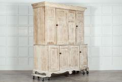 Large 19thC Bleached English Oak Housekeepers Cupboard - 3148442