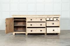 Large 19thC Bleached English Pine Dresser Base - 3158477
