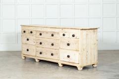 Large 19thC Bleached English Pine Dresser Base - 3158478