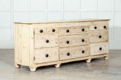 Large 19thC Bleached English Pine Dresser Base - 3158481