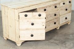 Large 19thC Bleached English Pine Dresser Base - 3158482