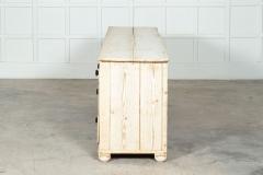 Large 19thC Bleached English Pine Dresser Base - 3158484