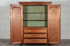 Large 19thC Country House Arched Pine Wardrobe - 2929855
