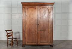 Large 19thC Country House Arched Pine Wardrobe - 2929858