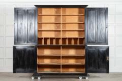 Large 19thC Ebonised English Ash Linen Cupboard - 4131436