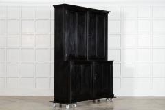 Large 19thC Ebonised English Ash Linen Cupboard - 4131437