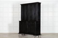 Large 19thC Ebonised English Ash Linen Cupboard - 4131439