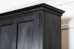 Large 19thC Ebonised English Ash Linen Cupboard - 4131443
