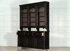 Large 19thC Ebonised English Glazed Pine Dresser - 3686027