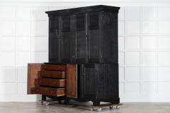 Large 19thC Ebonised English Oak Housekeepers Cupboard - 4051291