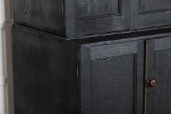 Large 19thC Ebonised English Oak Housekeepers Cupboard - 4051295