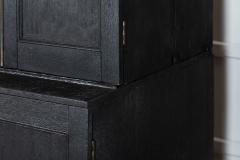 Large 19thC Ebonised English Oak Housekeepers Cupboard - 4051296