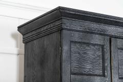 Large 19thC Ebonised English Oak Housekeepers Cupboard - 4051298