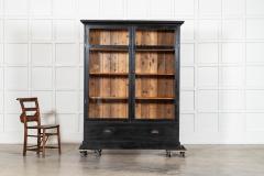 Large 19thC Ebonised Glazed Pine Housekeepers Cabinet - 4393833