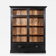 Large 19thC Ebonised Glazed Pine Housekeepers Cabinet - 4394019