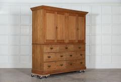 Large 19thC English Ash Housekeepers Cupboard - 2897671