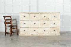 Large 19thC English Bleached Pine Haberdashery Drawers - 3220883