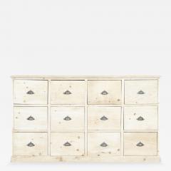 Large 19thC English Bleached Pine Haberdashery Drawers - 3223429