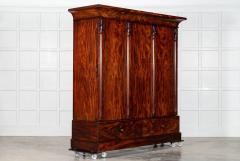 Large 19thC English Carved Mahogany Linen Press - 3995008