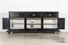 Large 19thC English Country Ebonised Pine Dresser Base - 4290856