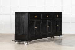 Large 19thC English Country Ebonised Pine Dresser Base - 4290857