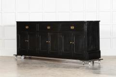 Large 19thC English Country Ebonised Pine Dresser Base - 4290859