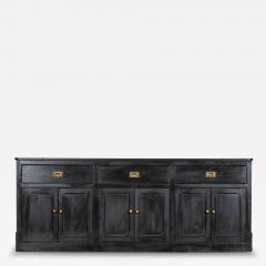 Large 19thC English Country Ebonised Pine Dresser Base - 4290910