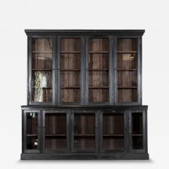 Large 19thC English Ebonised Glazed Mahogany Bookcase - 4329192