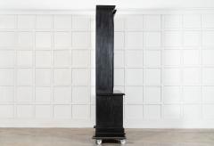 Large 19thC English Ebonised Oak Glazed Bookcase - 4484602