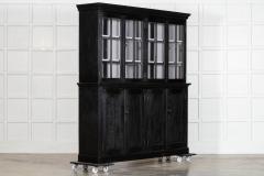 Large 19thC English Ebonised Oak Glazed Cabinet - 4229271