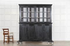 Large 19thC English Ebonised Oak Glazed Cabinet - 4229272