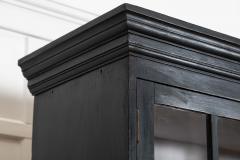 Large 19thC English Ebonised Oak Glazed Cabinet - 4229277