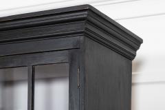 Large 19thC English Ebonised Oak Glazed Cabinet - 4229279