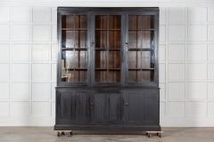 Large 19thC English Ebonised Oak Glazed Dresser Cabinet - 2888530