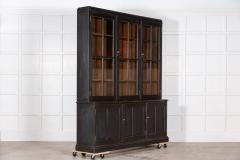 Large 19thC English Ebonised Oak Glazed Dresser Cabinet - 2888532